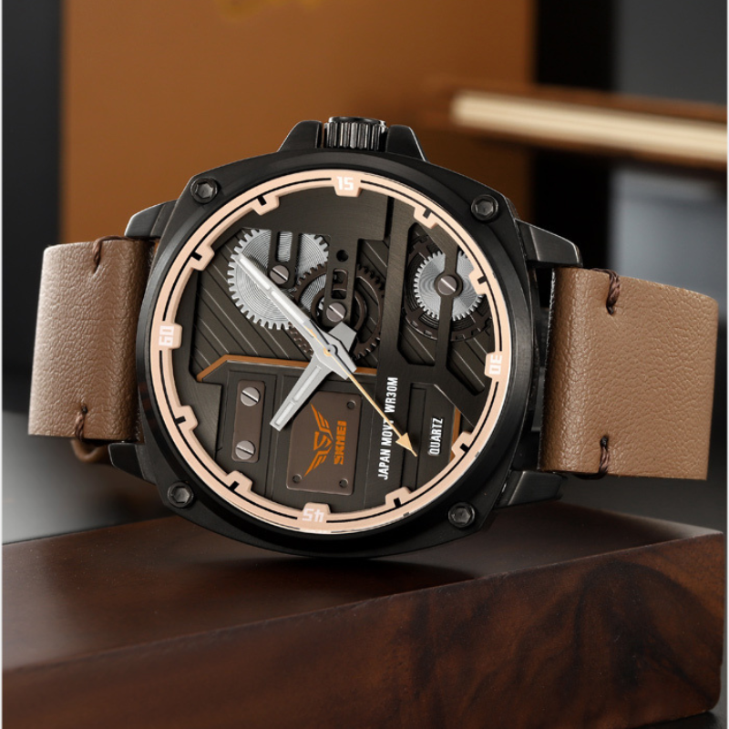 Montre pour homme en cuir quartz
