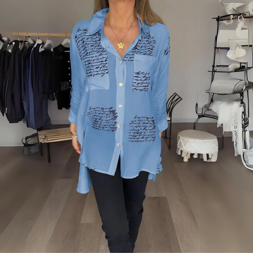 Carla™ | Chemise Boutonnée Écrite à la Main
