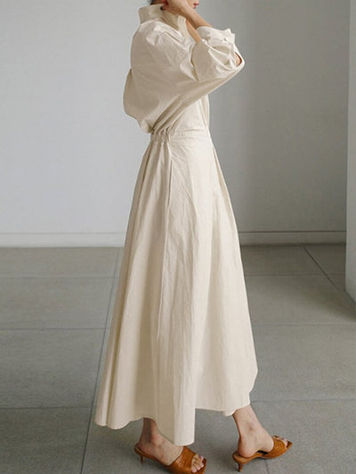 Clemence | Robe Midi Élégante avec Fermeture Boutonnée