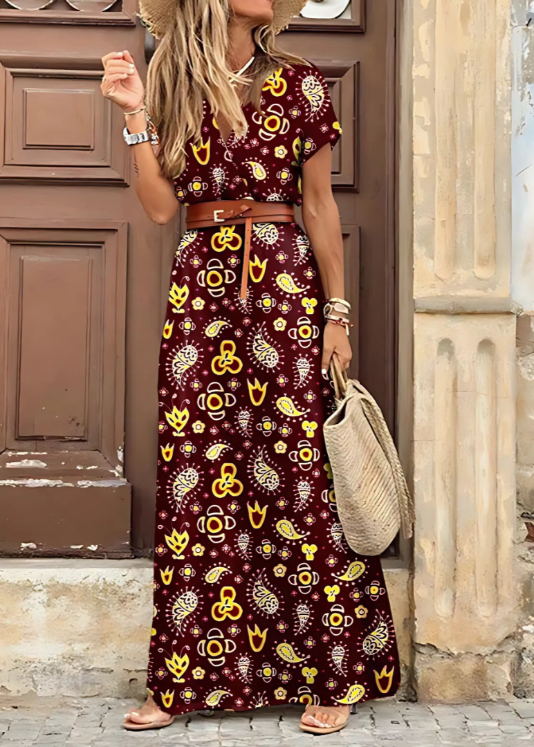 Carla | Robe Longue Bohème et Élégante