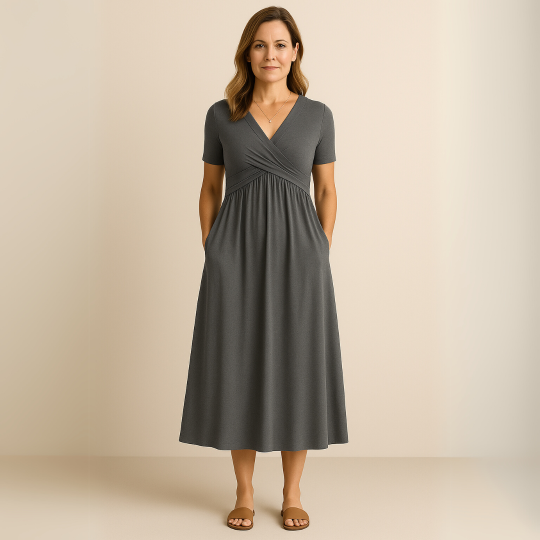 Anny | Robe Midi Élégante avec Décolleté en V