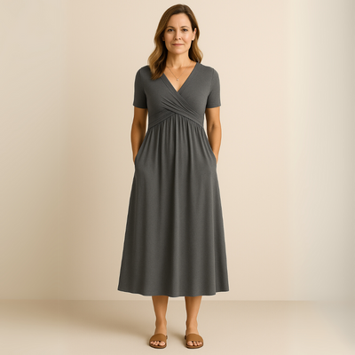 Anny | Robe Midi Élégante avec Décolleté en V