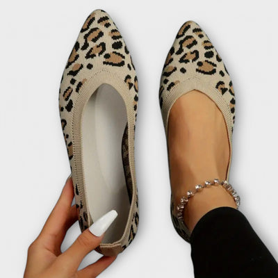 Ballerines en dentelle imprimée léopard