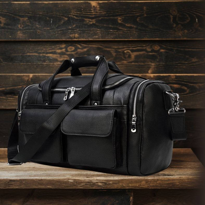 CHARLEROI | Sac de Voyage en Cuir Noir