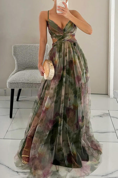 Arabel - Magnifique maxivestido avec imprimé floral