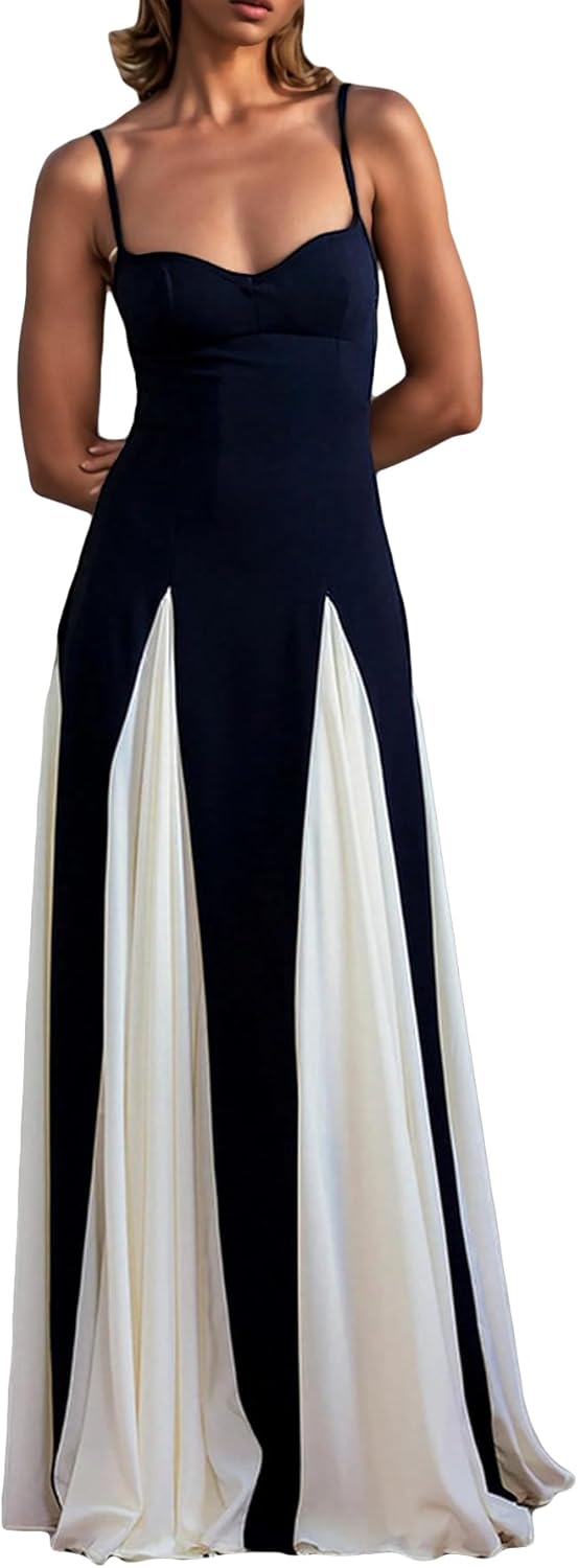 Amelia | Robe Maxi de Contraste Élégante