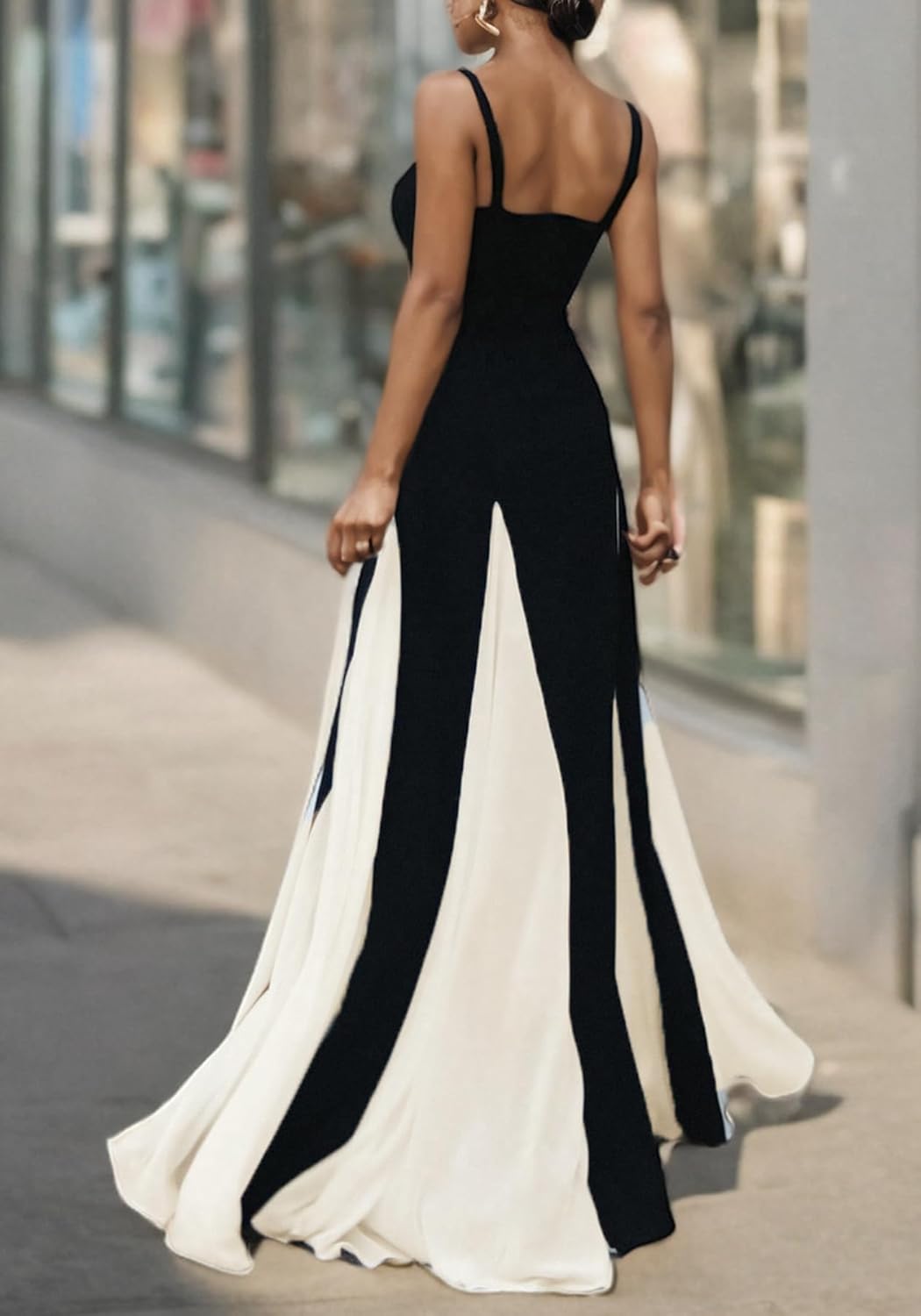 Amelia | Robe Maxi de Contraste Élégante