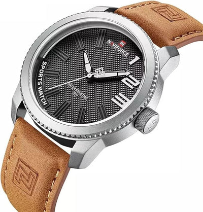 Montre en cuir militaire sportive et résistante aux chocs