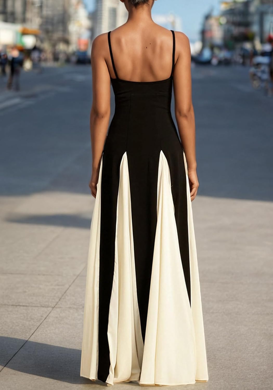 Amelia | Robe Maxi de Contraste Élégante