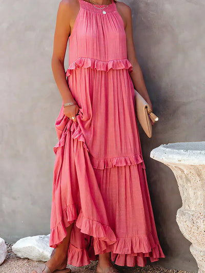 Sarah | Robe Maxi Volante Halter (Quasi épuisé)
