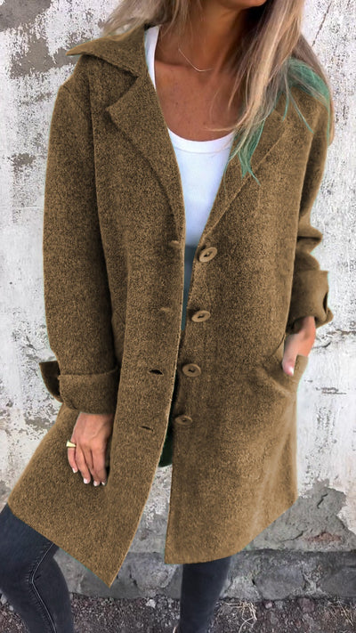 Noémie - Manteau long décontracté avec revers