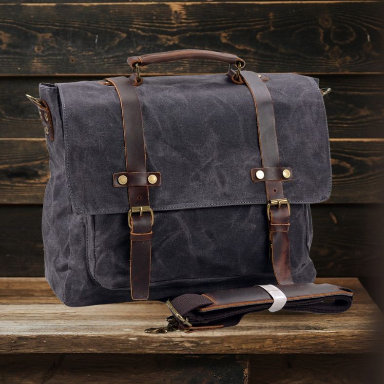 BRUGES | Sac Messager en Toile et Cuir