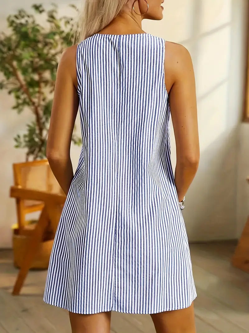 Selene™ | Robe d'Été Élégante à Rayures avec Poches