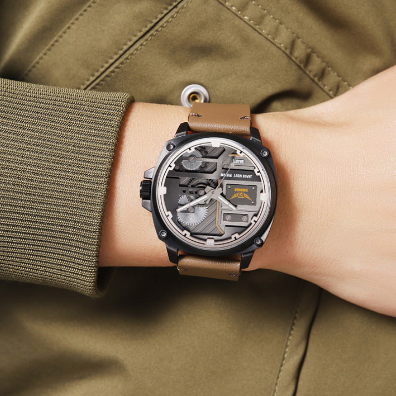 Montre pour homme en cuir quartz