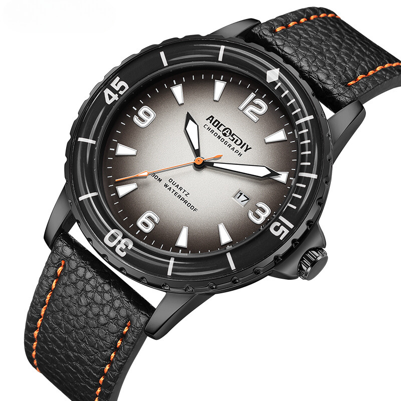 Montre décontractée avec bracelet en cuir