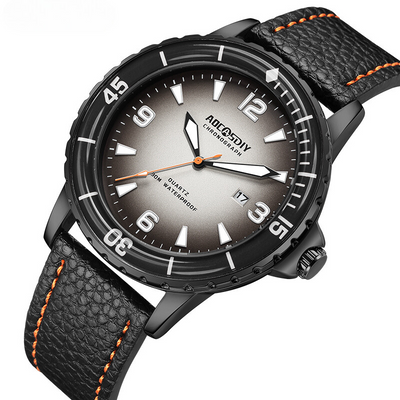 Montre décontractée avec bracelet en cuir
