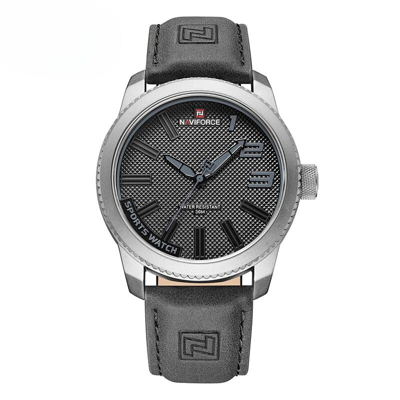 Montre en cuir militaire sportive et résistante aux chocs