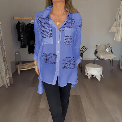 Carla™ | Chemise Boutonnée Écrite à la Main