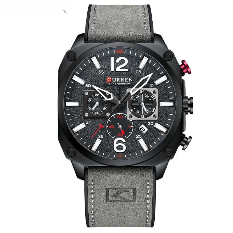 Montre-bracelet en cuir d'affaires à quartz