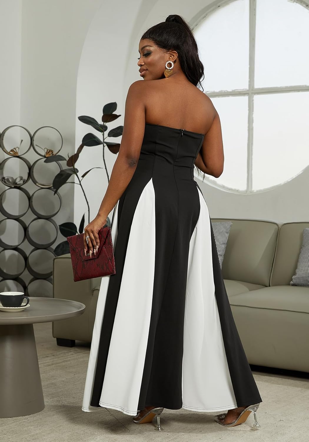 Amelia | Robe Maxi de Contraste Élégante