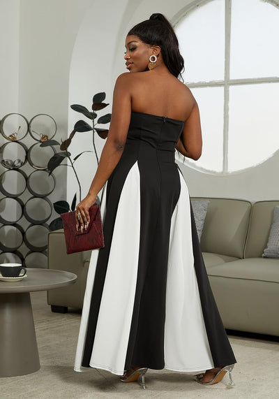 Amelia | Robe Maxi de Contraste Élégante