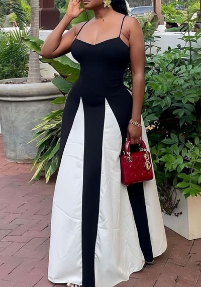 Amelia | Robe Maxi de Contraste Élégante