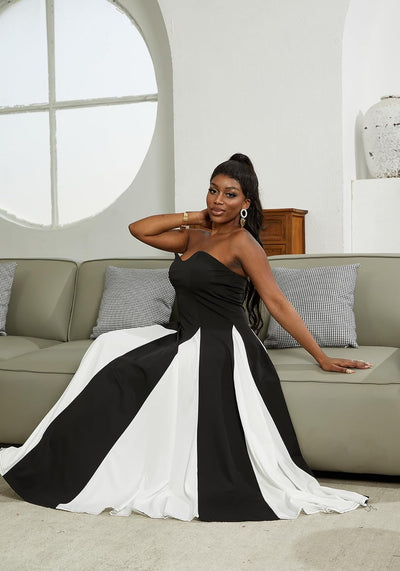 Amelia | Robe Maxi de Contraste Élégante
