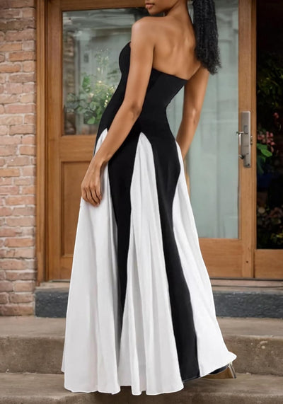 Amelia | Robe Maxi de Contraste Élégante