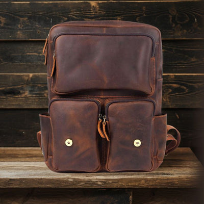 BIEFELD | Sac à Dos en Cuir Marron