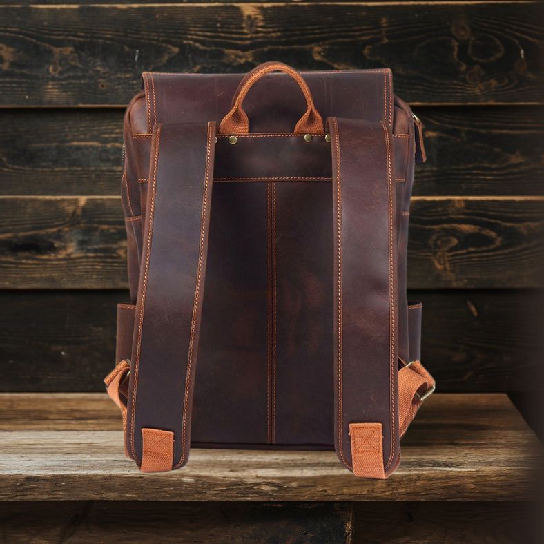 BIEFELD | Sac à Dos en Cuir Marron