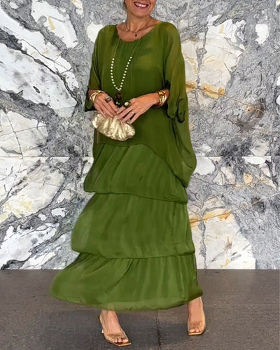 Morgan™ | Robe Maxi Verte en Couches