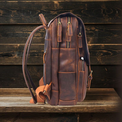 BIEFELD | Sac à Dos en Cuir Marron