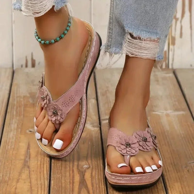 Aria™ - Sandales Orthopédiques à Fleurs avec Clip pour orteils
