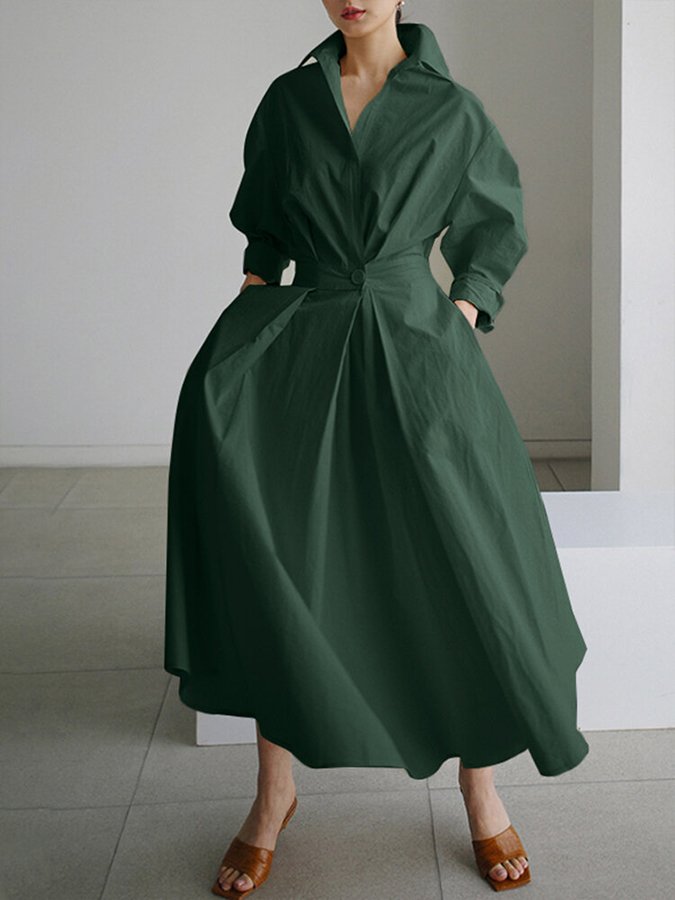 Clémence™ | Robe Midi avec Boutons