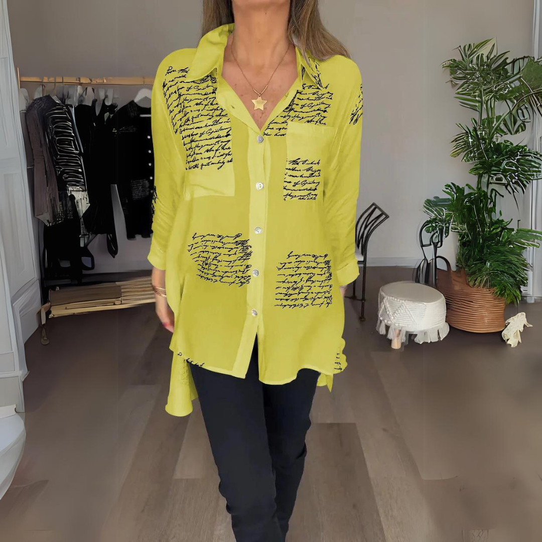 Carla™ | Chemise Boutonnée Écrite à la Main