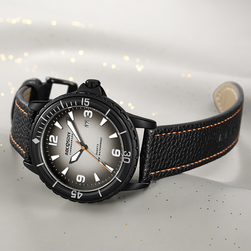 Montre décontractée avec bracelet en cuir