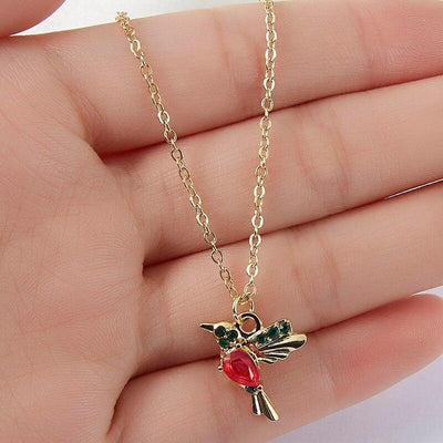 Collier de Colibri en Émail et Zircon