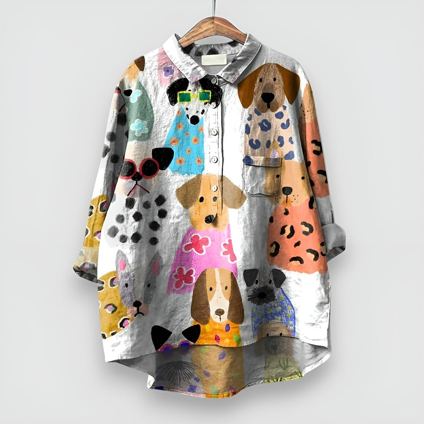 Geraldine™ | Chemise Femme avec Imprimé de Chien