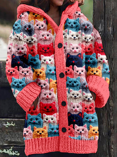 Cécile - Sweat à capuche 100 Happy Cats