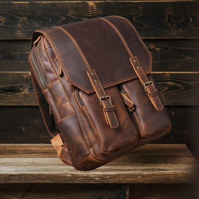BIEFELD | Sac à Dos en Cuir Marron