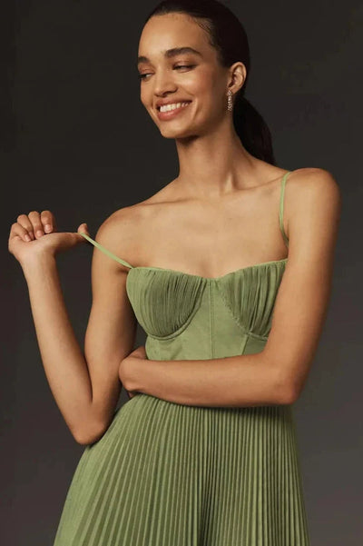 Beatriz - Robe midi plissée et ajustée