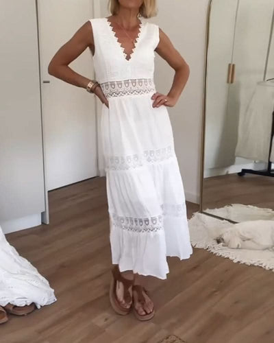 ROSA™ - ROBE CHEMISE EN LACE AVEC DÉCOLLETÉ EN V