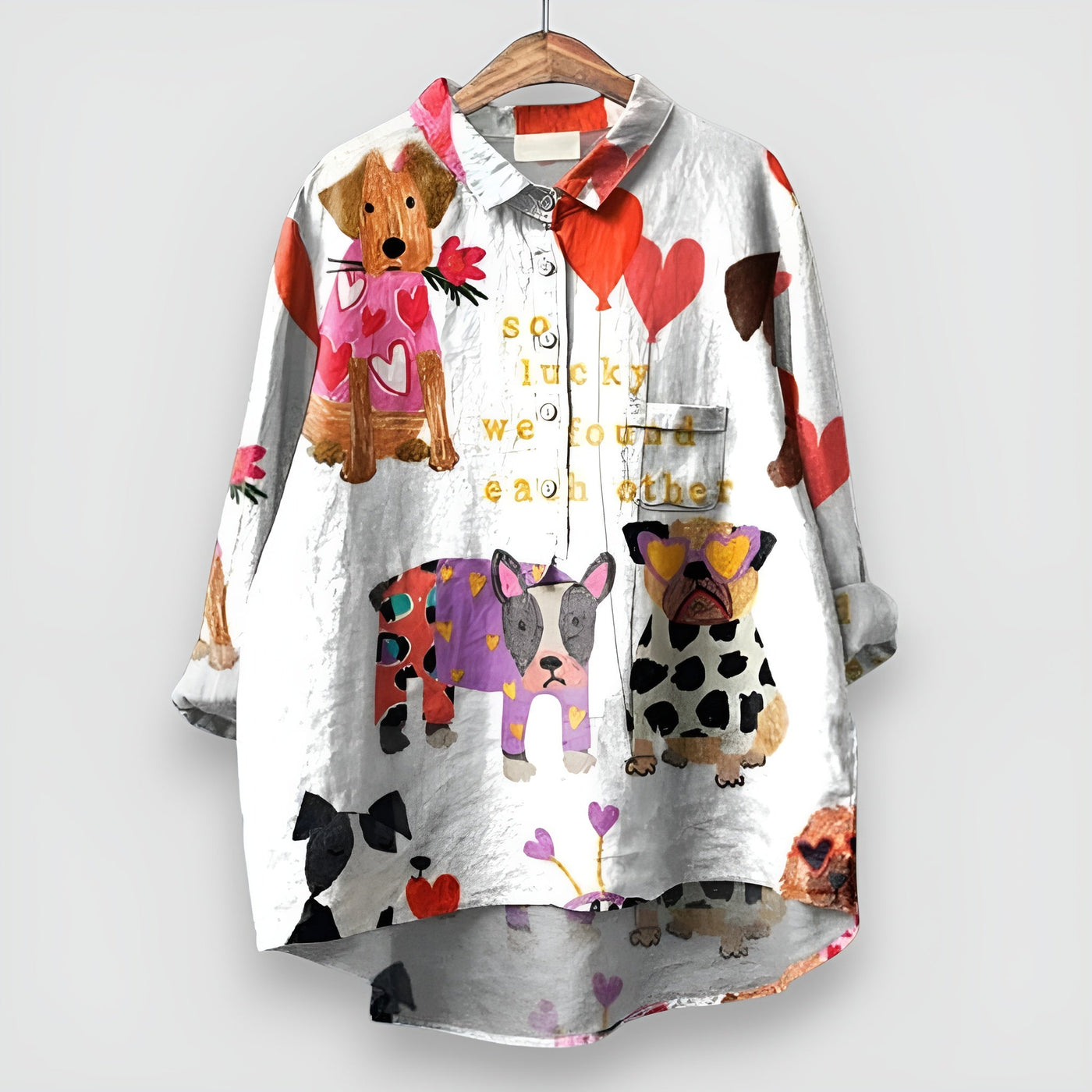 Geraldine™ | Chemise Femme avec Imprimé de Chien
