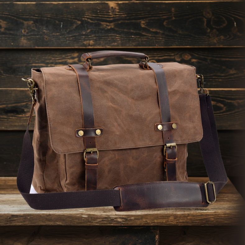 BRUGES | Sac Messager en Toile et Cuir