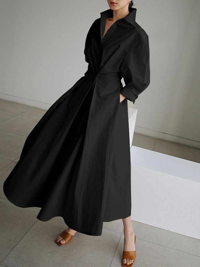 Clémence™ | Robe Midi avec Boutons