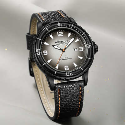 Montre décontractée avec bracelet en cuir