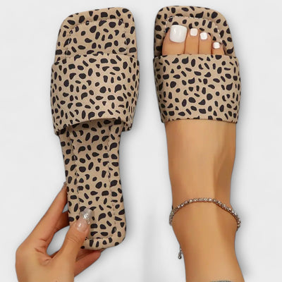Mocassins plats avec imprimé léopard