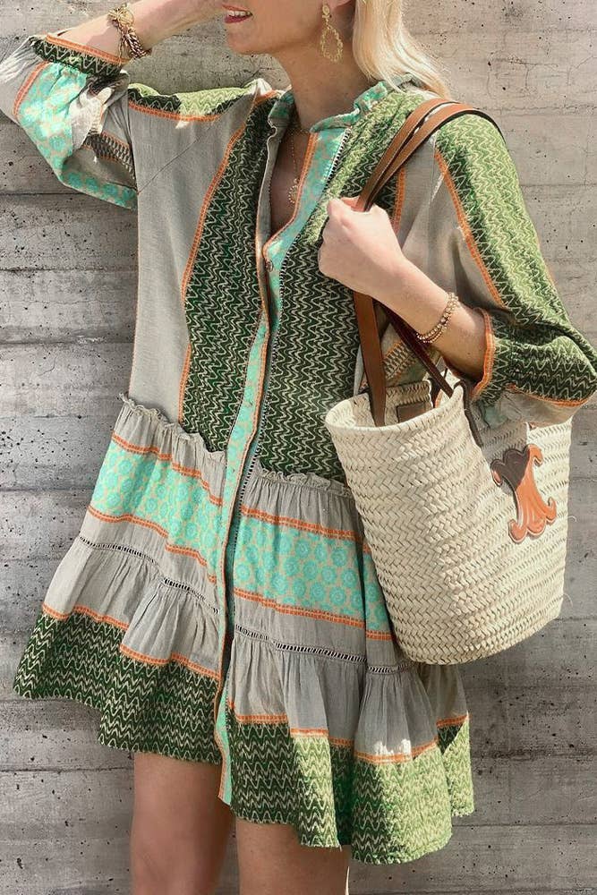 Jenelyn | Robe à Volants Imprimée Boho