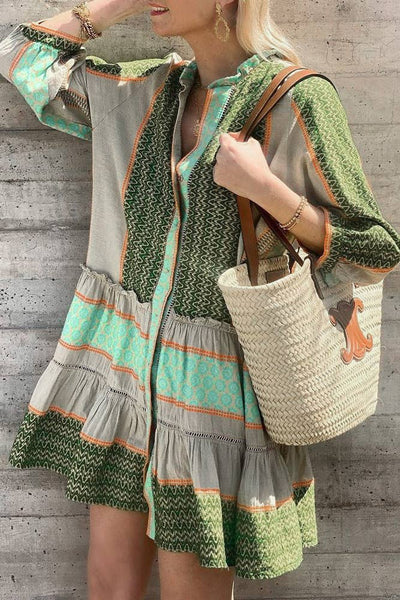 Jenelyn | Robe à Volants Imprimée Boho