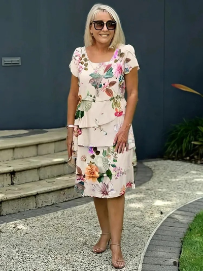 Emilia | Robe à Volants Floraux en Couches